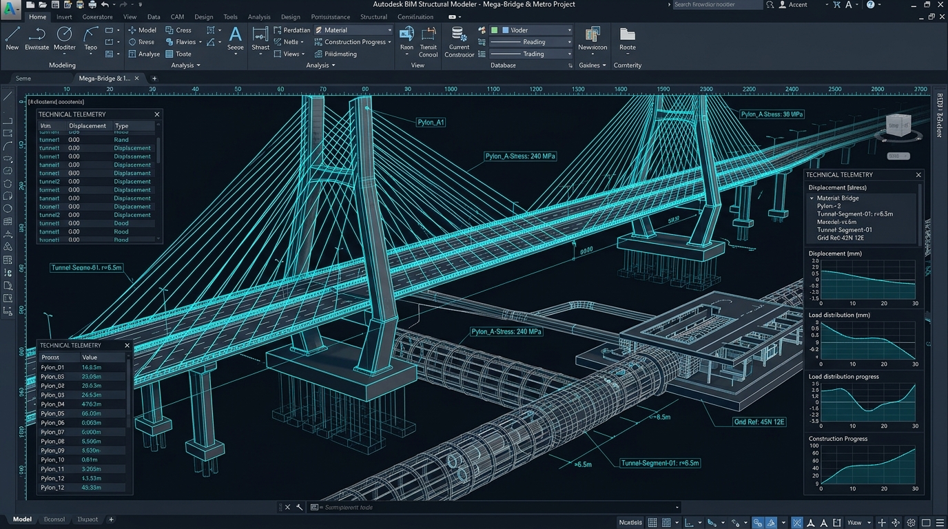 CAD 与 BIM 工程模型工作界面